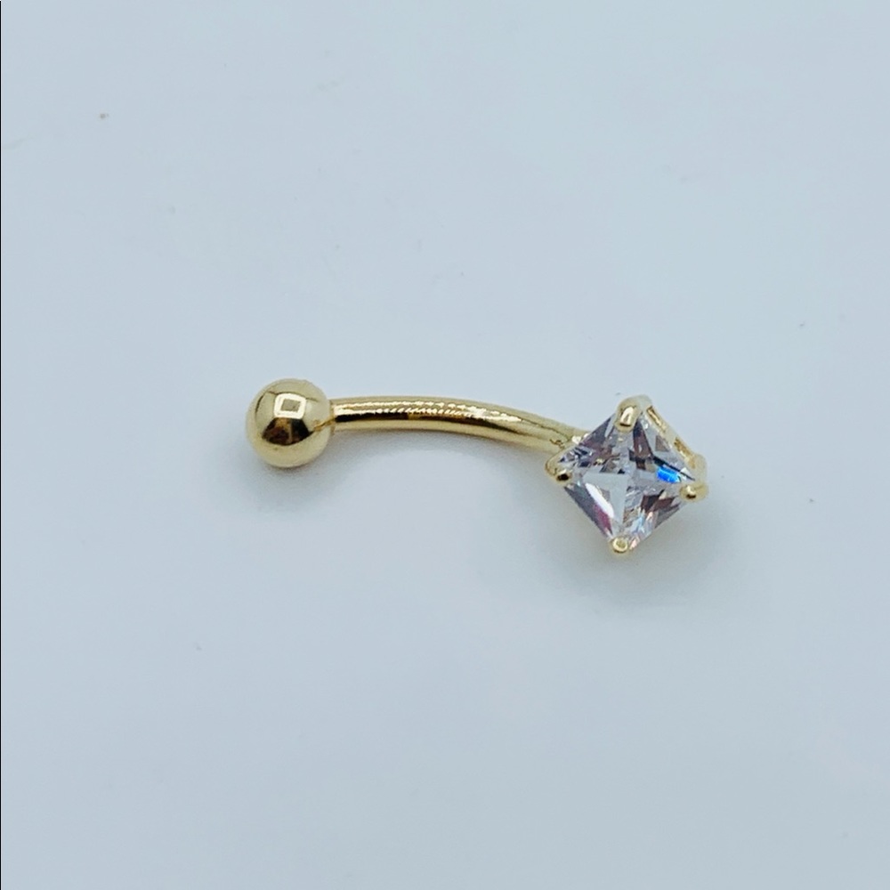 14k Solid Gold Belly Button Navel Ring - image 1